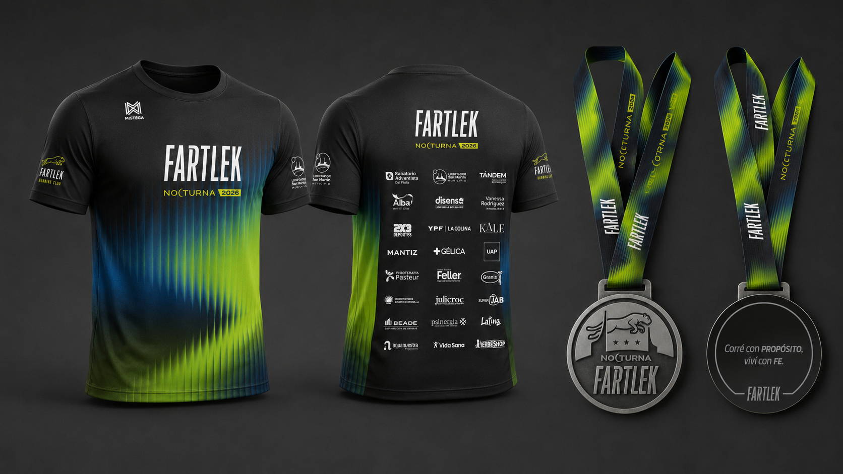 Remeras oficiales y medallas de la Nocturna Fartlek 2026
